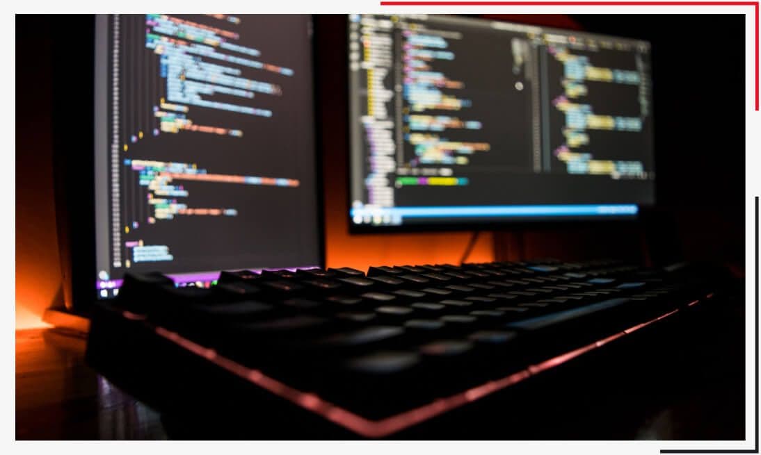 Workflow automation and code running on a screen for business efficiency.